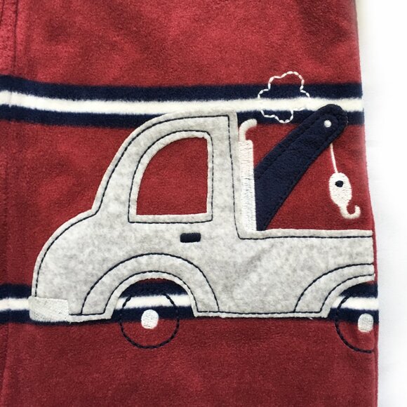 Carters Baby Boys Striped Tow Truck Footie Pajamas, 12 Months. - Picture 4 of 7